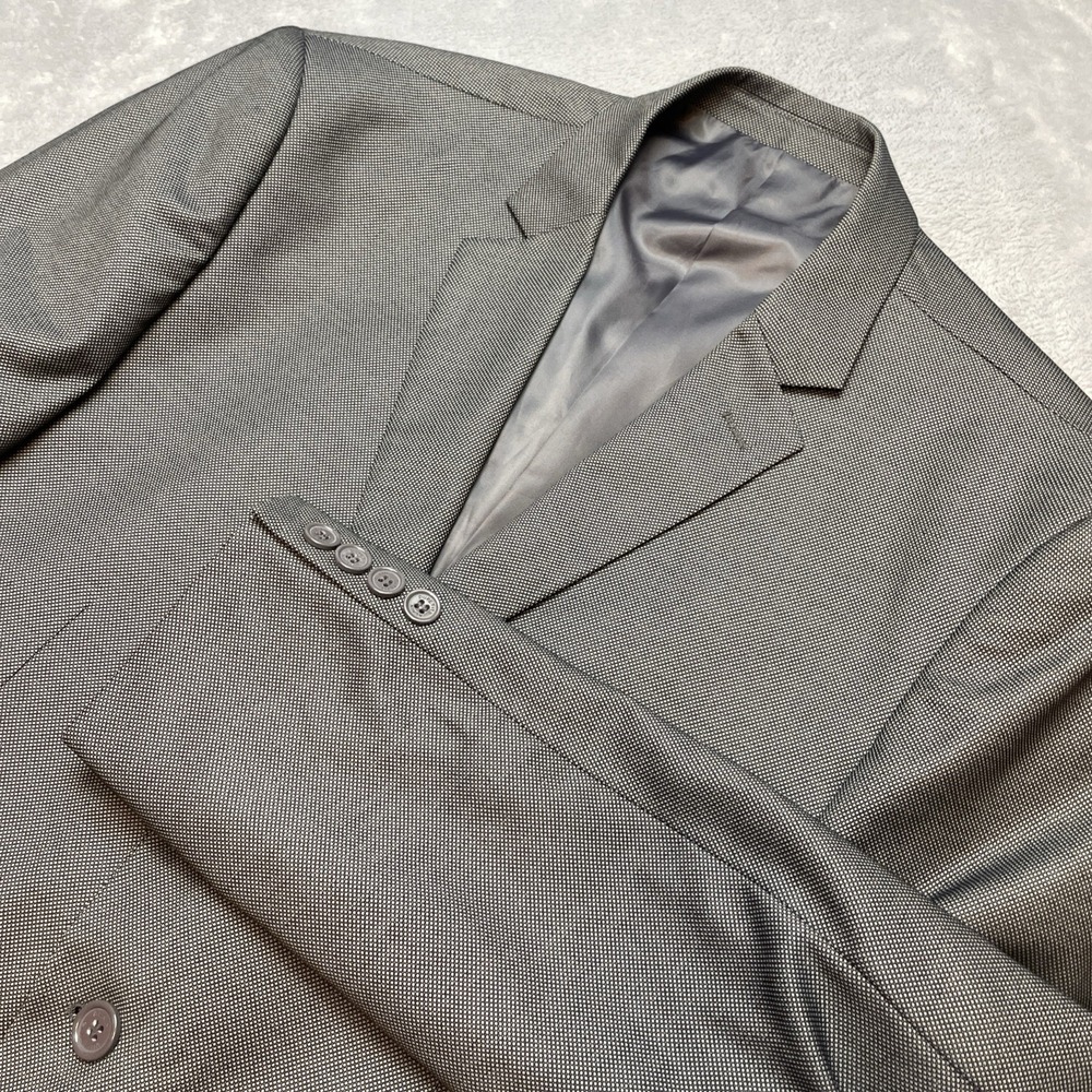 Alain Dupetit Paris Mens Blazer Jacket 44R/38W Gray Birdeye 2 Button Double Vent